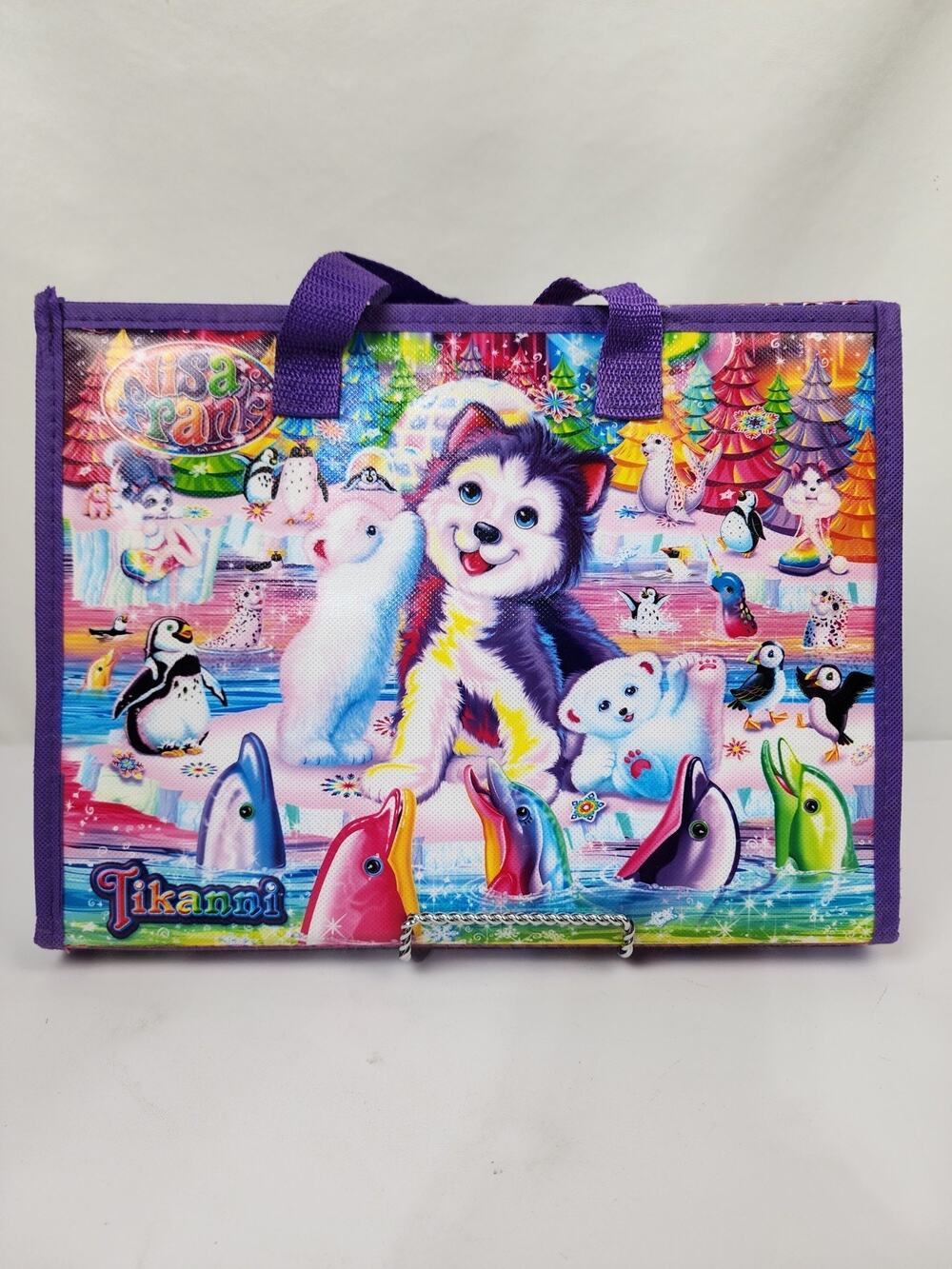 Lisa Frank 2020 Trifold Portfolio Storage Folder Handles Pouch Animals Colorful
